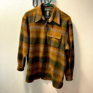 Ralph Lauren Plaid Lambswool Zip Up Jacket Shacket Small